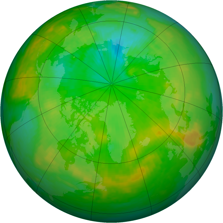 Arctic ozone map for 21 July 1980